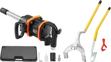 3160 Ft-Lbs High Pneumatic Impact & Mophorn Steel Tire Mount Demount Tool 22.5"