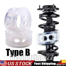 Type-B White Car Rubber Shock Absorber Spring Bumper Buffer Power Cushion 2 Pcs