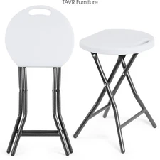 2-Pack Foldable Stool 18.1 inch Metal&Plastic Folding Stool 300lbs Capacity