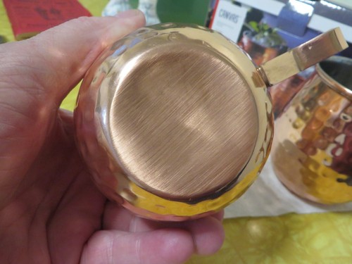 Canvas Moscow Mule Mugs, Hammered Copper Finish, Barrel Style, Unused - Picture 4 of 5