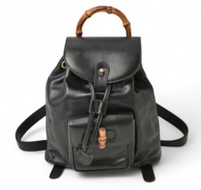 Gucci Zaino Bambù Zaino Medio Nero Pelle Vintage