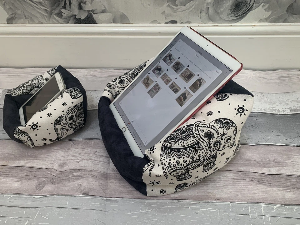 Elephant Ipad Pro Cushion Ipad Beanbag stand Tablet Holder Device Desk Tidy Gift - Image 3 of 4
