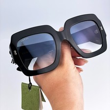 Gucci Women Sunglasses Black Grey Gradient Square GG1111S 001 BRAND NEW