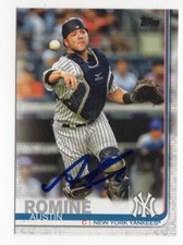 AUSTIN ROMINE Signed Autographed 2019 Topps Series 2 Two Card NYY Yankees #426