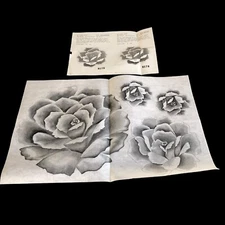 TRI CHEM Rose Doilies 8178 Liquid Embroidery Picture w instructions 19x13 Vtg