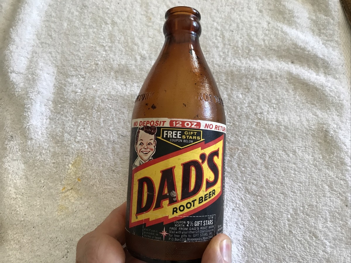 DAD's ROOT BEER NO DEPOSIT VINTAGE 12 oz. PAPER LABEL BOTTLE | eBay