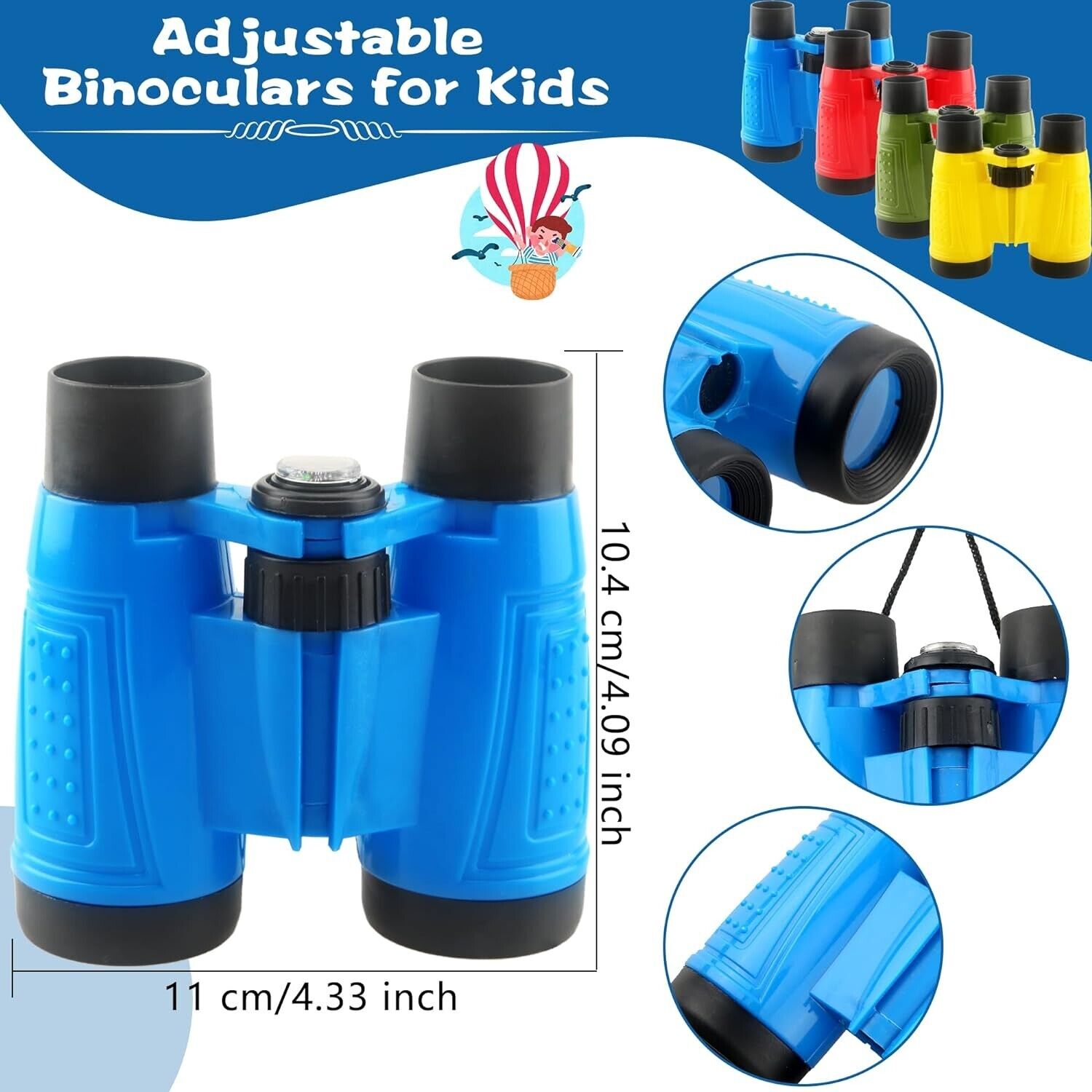 Compact Binoculars for Kids Bird Watching Hiking Camping Fishing Red Blue... NEW