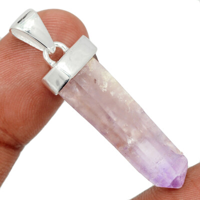 Natural Vera Cruz Amethyst Crystal 925 Sterling Silver Pendant Point CP45283