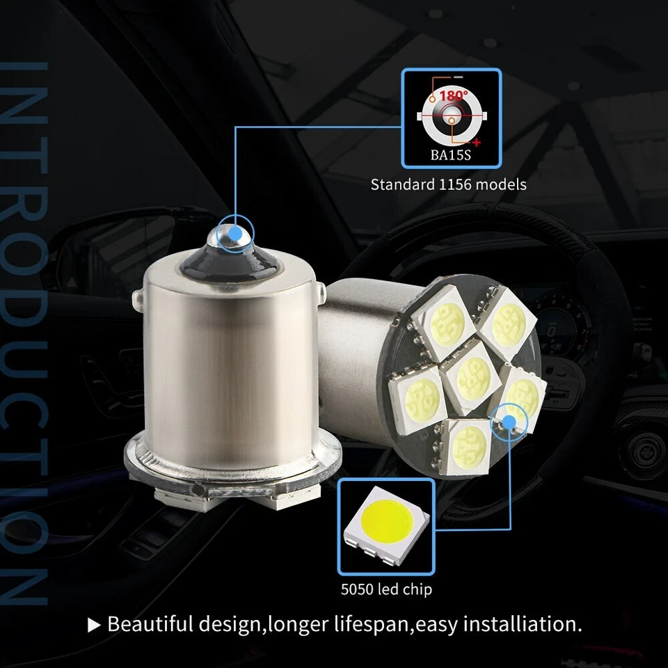 10/100Pcs 6V 6.3V AC DC 1141 1095 1073 1156 BA15S LED 5050 Pinball Light bulbs - Image 2 of 4