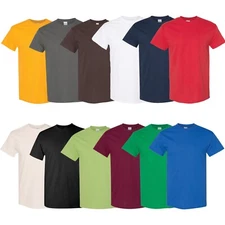 Gildan Men's Heavy Cotton T-Shirt Multi Color Short Sleeve Crew Neck Tee Pack 12