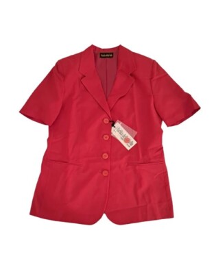 MARIKA DELLA VALLE giacca blazer rosso maniche corte donna ragazza taglia 46
