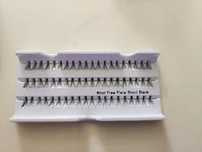 98 Pack False  Knot Free Flare SHORT BLACK Individual Eye Lashes
