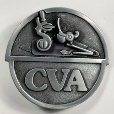 BEAUTIFUL 1978 ***CVA*** CONNECTICUT VALLEY ARMS RIFLE FLINTLOCK BELT BUCKLE