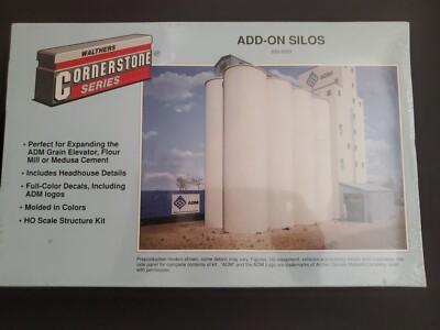 Walthers Cornerstone Series Add-on Silos HO Scale Structure Kit 933-3023 Sealed 