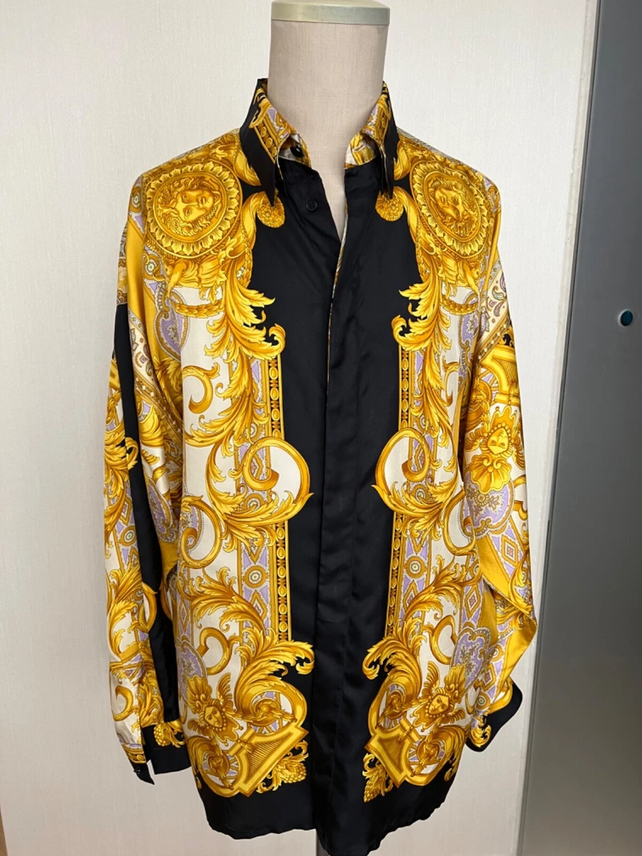 Versace couture vintage 90 nineties silk shirt atelier 50