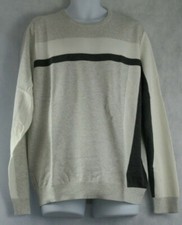 Alfani Men's Colorblocked Cotton Crewneck Pullover Sweater, Gray Multi, XL