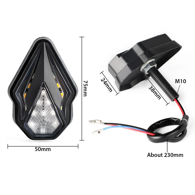 2x Motorcycle Flush Mount Turn Signal Indicator Blinker Red Amber LED Light DRL - Image 4 of 4