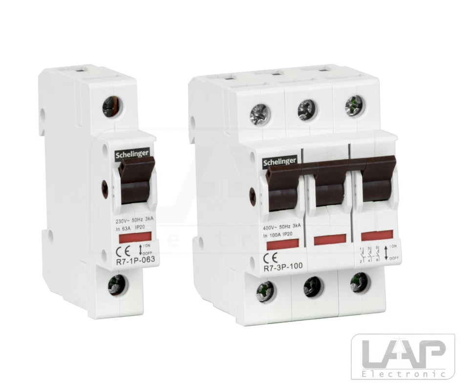 SCHELINGER Ausschalter Hauptschalter Trennschalter Leistungstrenner 1, 3 polig 63A 100A