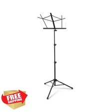 On-Stage SM7222BB Portable Folding Sheet Music Stand w/ Bag Black