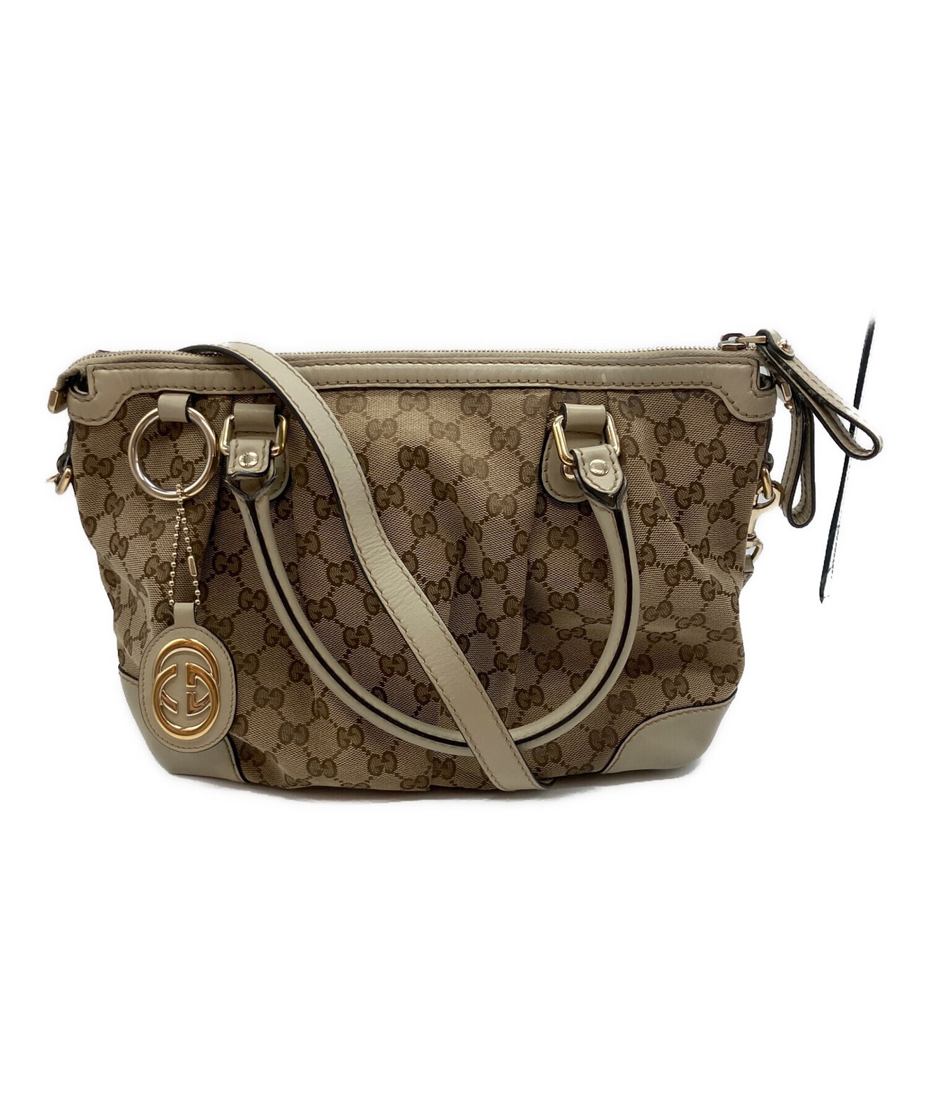 GUCCI Sukey Diamante 2Way Bag Beige Canvas Leather Model 247902 SN2585 thumbnail 21