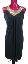 Calvin Klein Dress  Black Beaded Sequin Formal Women's Sweetheart Classic Semi 6