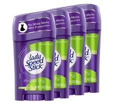 4 Pack Lady Speed Stick Invisible Dry Deodorant Powder Fresh 1.4 Oz Each
