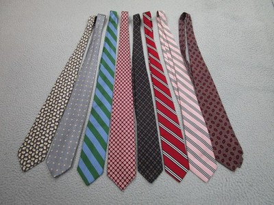 Mixed Brands Ties Mens One Size Multicolor Geometric Paisley Stripe Lot Of 9