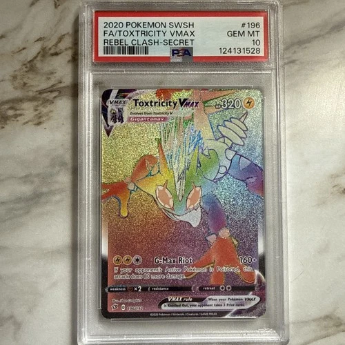 2020 Pokémon SWSH FA/Toxtricity VMAX Rebel Clash #196 PSA 10 Gem MT Full Art