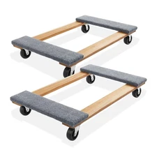 18 in. x 30 in. Furniture Moving Dolly, 2-Pack, Hardwood with Swivel Casters