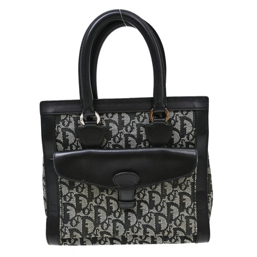 Christian Dior Black Canvas Trotter Tote Handbag BOB0032 NQ09323