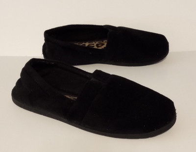 Dear Foams Women's X-Large 11-12 Black Cozy & Warm Slip On Slippers