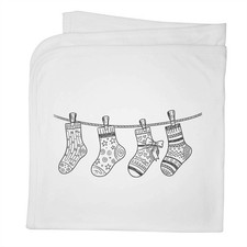 'Hanging Socks' Cotton Baby Blanket / Shawl BY00047880