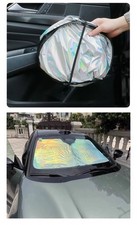 Reflective Shimmering Flexible Foldable Fit-All 2PCSColorful Laser Car Sun Shade