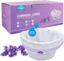 Commode Liners with Absorbent Pads for Bedside Commode, Commode Toilet,50 La-Ven