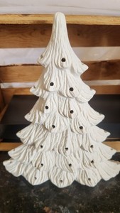 Nowells 98  17" Ceramic Unpainted Window Sill Christmas Tree