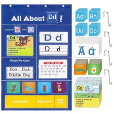 Alphabet Learning Pocket Chart ABC Flash Cards Alphabet Wall Chart Learning Game