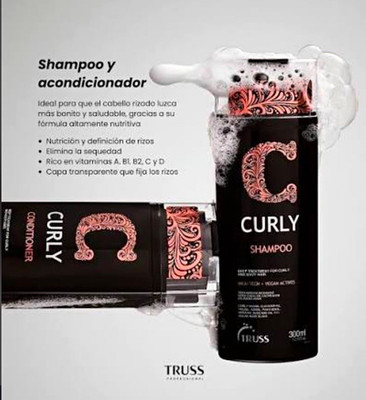 TRUSS Curly Shampoo Vegan Curl Enhancing Anti-Frizz for Curly/Wavy Hair 300ml