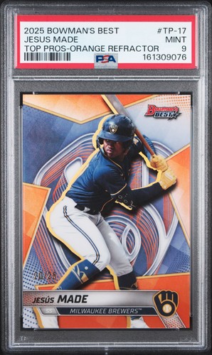 2025 BOWMAN'S BEST TOP PROSPECTS ORANGE REFRACTOR #TP-17 JESUS MADE 20/25 PSA 9