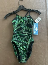 TYR The Finals Women's Swanback Athletic One Piece Swimsuit Size 24