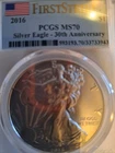 2016 P American Silver Eagle PCGS MS70 First Strike 30th Anniversary