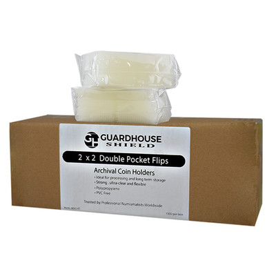 1000 Pack Guardhouse Shield 2'' x 2'' Polypropylene Coin Flips - Archival Safe
