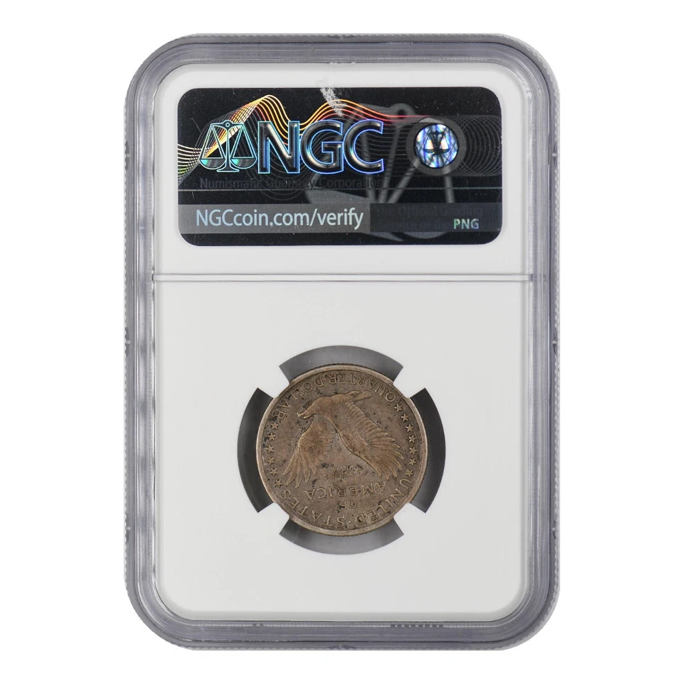 Cuarto de dólar Standing Liberty 1917-D NGC AU-50 Foto 4 de 4