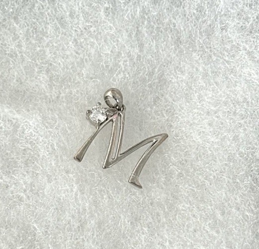 Solid 925 Sterling Silver CZ Initial Letter “M” P… - image 3
