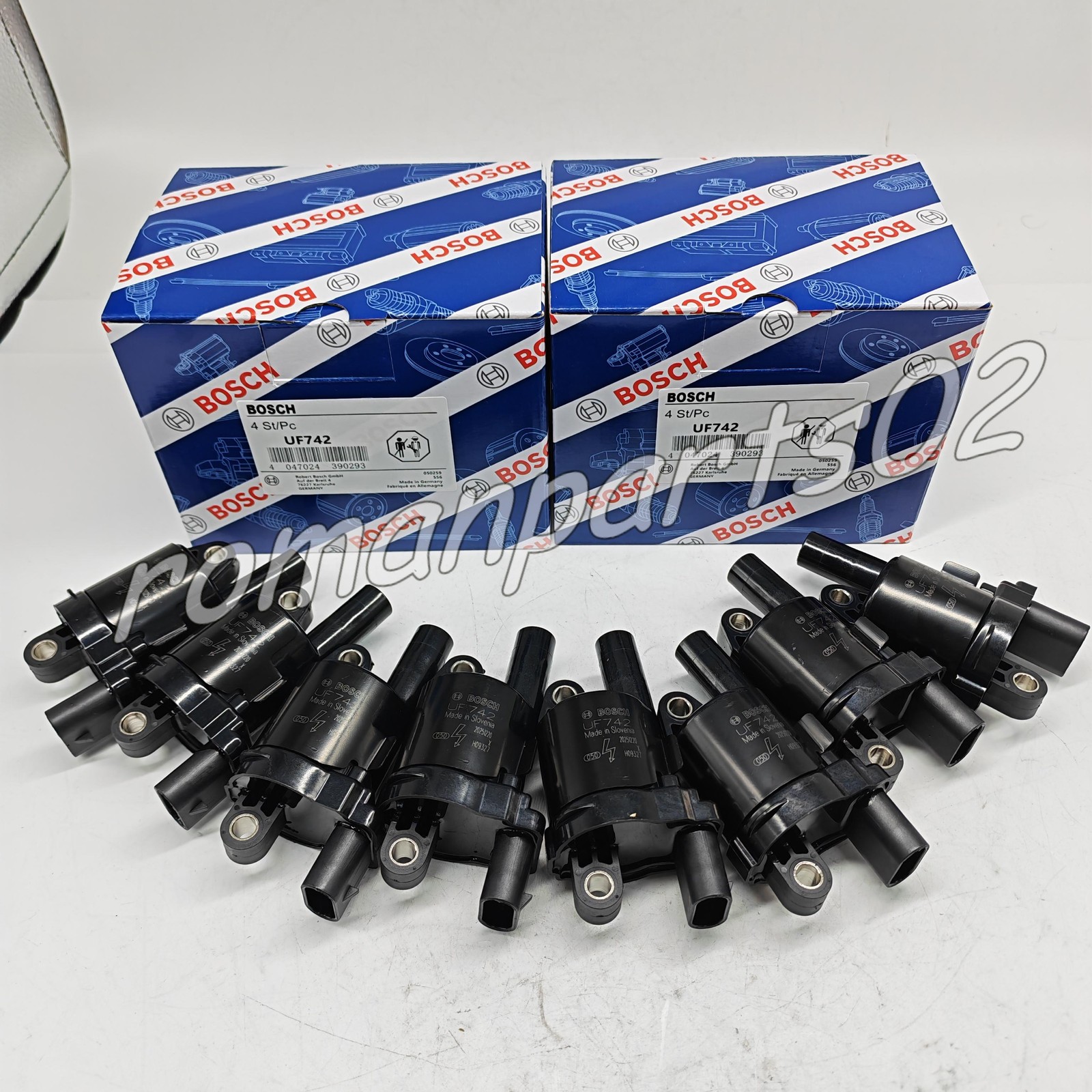 8X Round Ignition Coils UF742 for Chevy Silverado GMC Sierra 1500 V8 6.2L Bosch