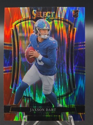 2025 Panini Select Red and Blue Shock Premier Level Prizm RC #193 Jaxson Dart