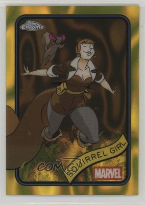 2025 Topps Chrome Marvel Comics Yellow Lava Refractor Squirrel Girl #44 1j8b