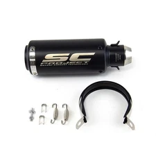 Slip-on 51mm 2" Universal Motorcycle Exhaust Muffler Pipe Tail Tips Black