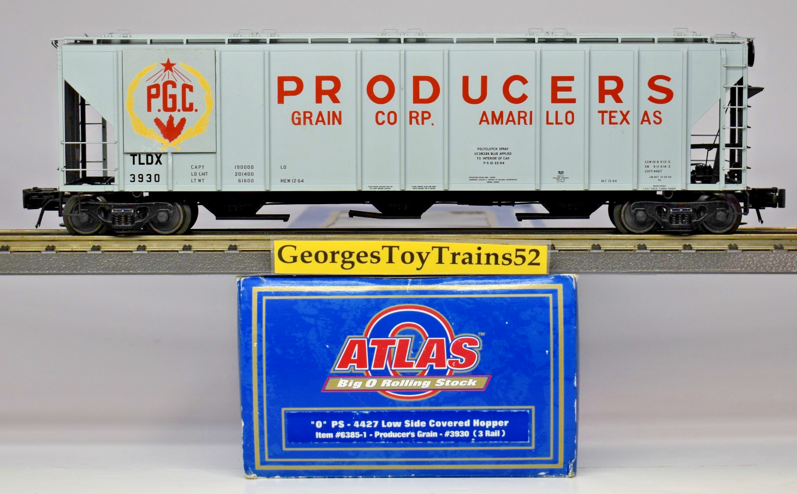 ATLAS O 3-RL #3930 TLDX PRODUCER'S GRAIN PS-4427 LOW SIDE COVERED ...