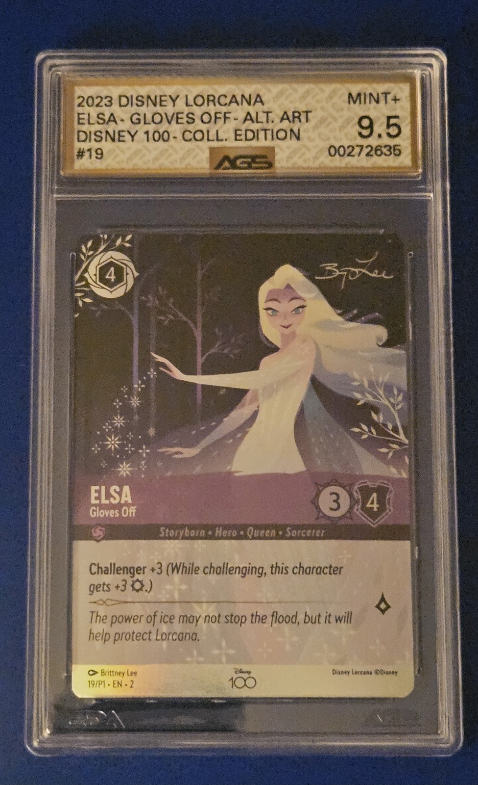 AGS 9.5 (Gold Label) ▪︎ Elsa - Gloves Off #19/P1 ▪︎ 2023 Lorcana Disney100 Promo
