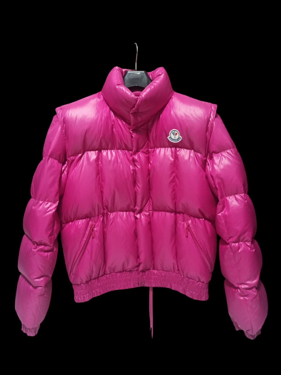 P*n様 MONCLER フード付きアウター 80cm ピンク Vintage Moncler Grenoble Puffer Jacket 80s Shiny Neon Pink